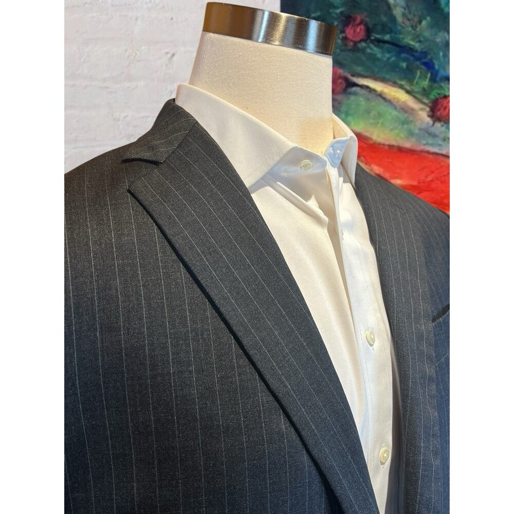 Brooks Brothers Madison 1818 42-44R Gray Stripe Blazer Sport Coat Italian Wool - Picture 6 of 16